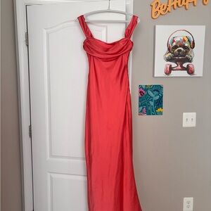 Elegant Light Pink Coral Prom Dress